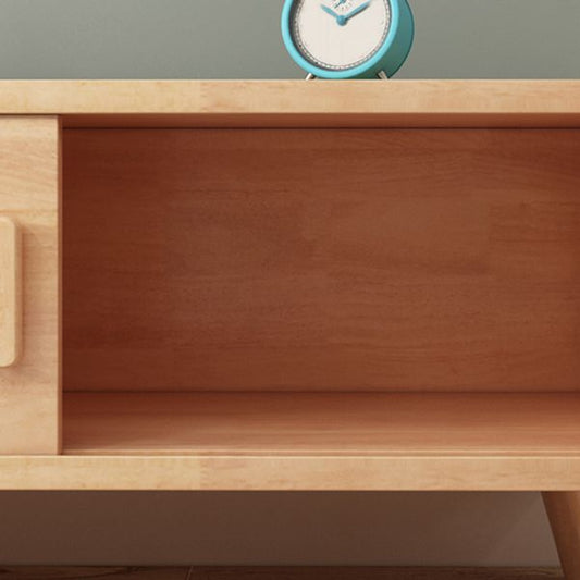 Stand TV in legno massiccio in legno e bianco, console TV angolare Storage