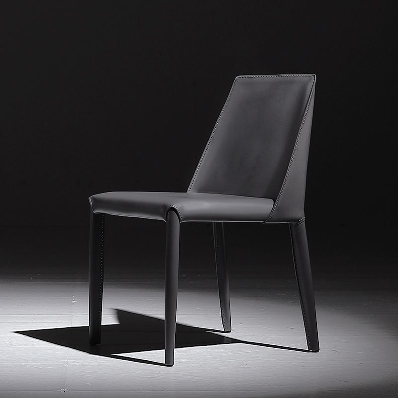 Modern Leather Dining Room Chair Armless Metal Side Chair for Home Use Clearhalo ' kitchen&dining_furn' 'Dining Chairs' 'Dining Tables & Seating' 'dining_chair' 'furn' 'furn_dining_chair' 'Furniture' 'furniture_dining_chair' 'Kitchen & Dining Furniture' 'kitchen' 1200x1200_24004943-0875-4bfc-817f-a031932c2db2