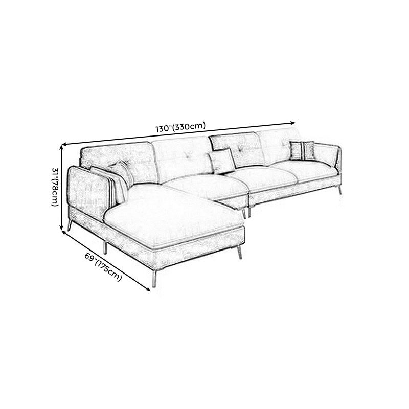 Tufted Back Faux leather Sofa Waterproof Sectional with Square Arms Clearhalo 'furn' 'furn_sectionals' 'Furniture' 'furniture_sectionals' 'kitchen' 'kitchen_sectionals' 'Living Room Furniture' 'Sectionals' 1200x1200_2404edaf-464b-4b1c-8660-33746516aedd