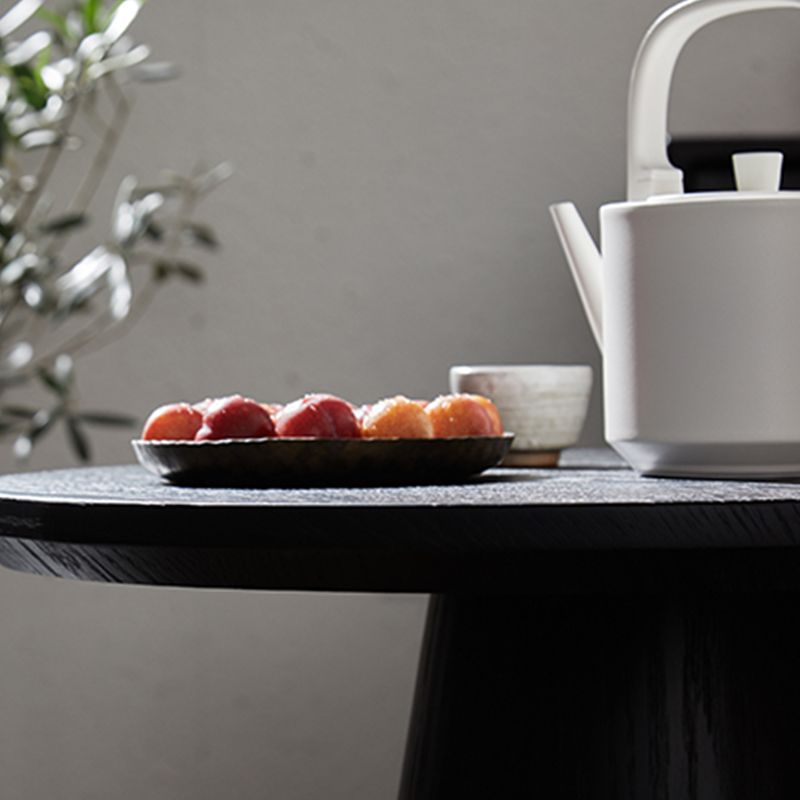 Modernistic Solid Wood Pedestal Round Living Room Side Table