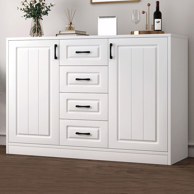Contemporary White Wooden Accent Cabinet with Doors and Drawers Clearhalo 'Cabinets & Chests' 'cabinets_chests' 'furn' 'furn_cabinets_chests' 'Furniture' 'Living Room Furniture' 1200x1200_240623d2-c36f-45bc-963b-61adb0e6e98c