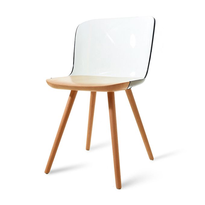 Sedie da pranzo in legno in legno acrilico in stile contemporaneo