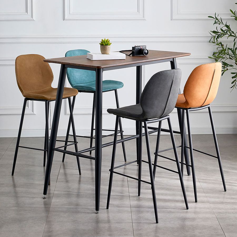Coffee Shop Bar Stool Leather Armless Modern Distressed Counter Stools Clearhalo 'Bar Furniture' 'Bar Stools' 'bar_stools' 'furniture_bar_stools' 'Kitchen & Dining Furniture' 'kitchen&dining_furn' 'kitchen' 'kitchen_furn' Furniture' 1200x1200_2406cd03-fd66-4a44-b196-3e138bd7db55