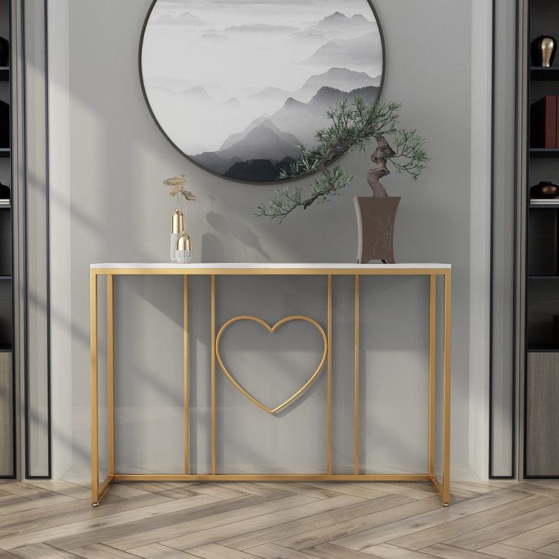 31.5-inch Tall Marble Console Table Modern 1-shelf Accent Table for Hall