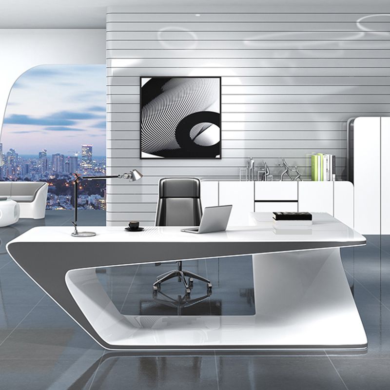 Bureau d'écriture en bois d'ingénierie Bureau de tâche en L contemporain pour le bureau