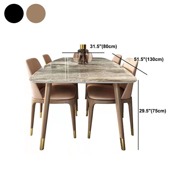 Mesa de comedor moderna de mediados de siglo Mesa de comedor de piedra con 4 patas