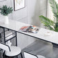 Industrial Bar Table Set 1/3 Pieces Faux Marble Rectangle Table and Stool Set