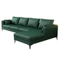 Square Arm Sectionals,137.8" L, Pillowed Back Faux Leather Cushions Sectional in Green