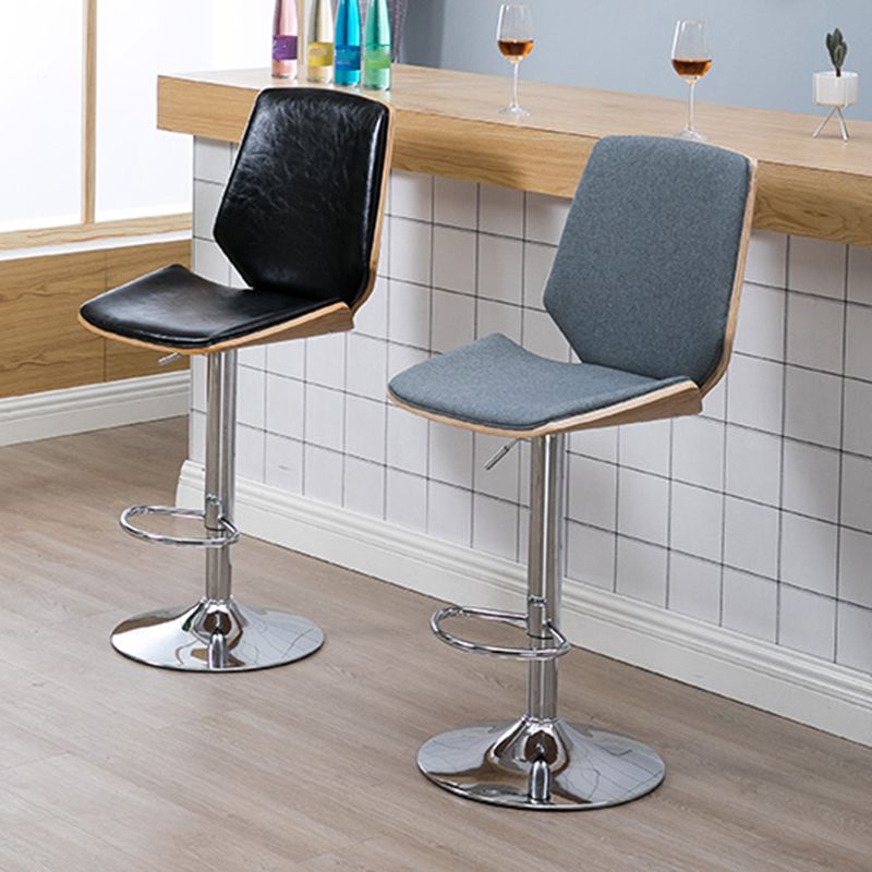 Contemporary Swivel Adjustable Height Bar Stool Indoor Bar Stool with Full Back Clearhalo 'Bar Furniture' 'Bar Stools' 'bar_stools' 'furn' 'furn_bar_stools' 'furniture_bar_stools' 'Kitchen & Dining Furniture' 'kitchen&dining_furn' 'kitchen' 'kitchen_furn' Furniture' 1200x1200_240bdf2b-d68c-4c9b-8a56-e88a0bc1fa5b