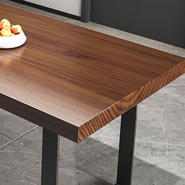 Set di tavoli da pranzo rettangolare industriale 1/4/5/7 PC Dinette in legno marrone