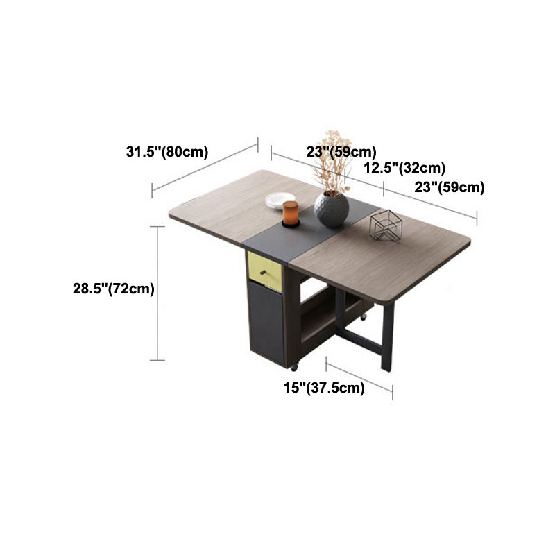 Mid-Century Brown Dining Table Rectangle Wooden Drop Leaf Dining Table for Home Clearhalo ' dining_table' 'Dining Tables & Seating' 'Dining Tables' 'furn' 'furn_dining_table' 'Furniture' 'furniture_dining_table' 'Kitchen & Dining Furniture' 'kitchen&dining_furn' 'kitchen' 'kitchen_dining_table' 1200x1200_240cea77-859c-4854-bbad-a5ac8e224626