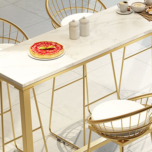White Stone Bar Table Traditional Luxury Rectangle Bar Table with Trestle Base Clearhalo 'Bar Furniture' 'Bar Tables' 'bar_tables' 'furn' 'furn_bar_tables' 'Furniture' 'furniture_bar_tables' 'Kitchen & Dining Furniture' 1200x1200_240d8520-7753-4044-ba02-1ec61e825c70