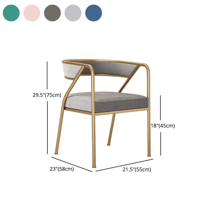 Glam Metal Arm Dining Chair Open Back Dining Side Chair for Home Use Clearhalo ' kitchen&dining_furn' 'Dining Chairs' 'Dining Tables & Seating' 'dining_chair' 'furn' 'furn_dining_chair' 'Furniture' 'furniture_dining_chair' 'Kitchen & Dining Furniture' 'kitchen' 1200x1200_240ebf6f-891b-48b7-8f05-5e2657efb876