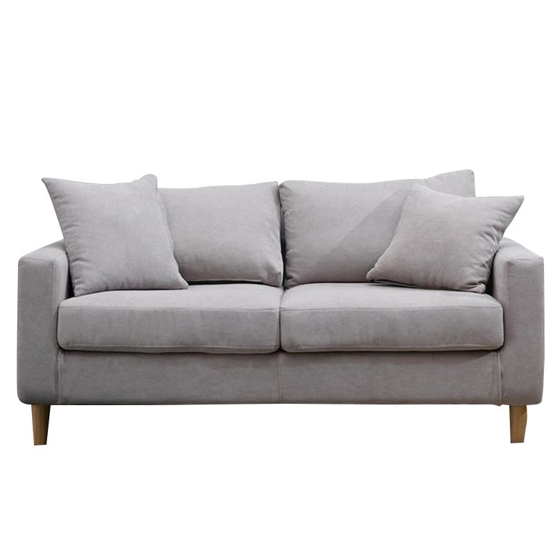 Modern Sofa Couch Wooden Base Solid Color Fabric Loveseat Square Arm Sofa for Living Room Clearhalo 'furn' 'furn_sofas' 'Furniture' 'furniture_sofas' 'kitchen' 'kitchen_sofas' 'Living Room Furniture' 'Sofa' 'sofas' 1200x1200_24101fb5-6826-4351-9479-6682870294f2