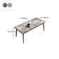 Modern Solid Wood Dining Site Table Stone Top Tripod Base Dining Table