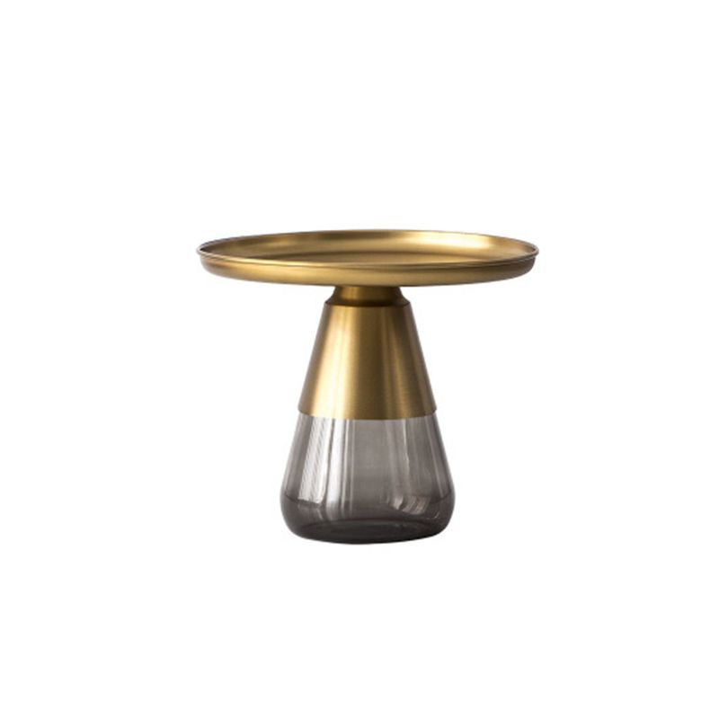 Conception de base de piédestal Black / Gol Countertop Metal Frame en verre Tableau de base Round