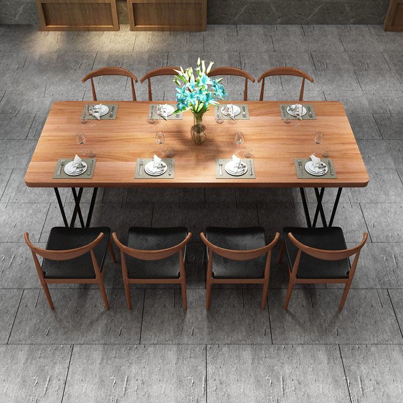 Rectangular 1/2/9 Pieces Dining Set Natural and Black Windsor Back Chair Set for Kitchen Clearhalo 'Dining Room Sets' 'Dining Tables & Seating' 'dining_room_set' 'furn' 'furn_dining_room_set' 'Furniture' 'furniture_dining_room_set' 'Kitchen & Dining Furniture' 'kitchen&dining_furn' 'kitchen' 1200x1200_24117c04-6acd-4e29-8700-6bf32a16ce7e