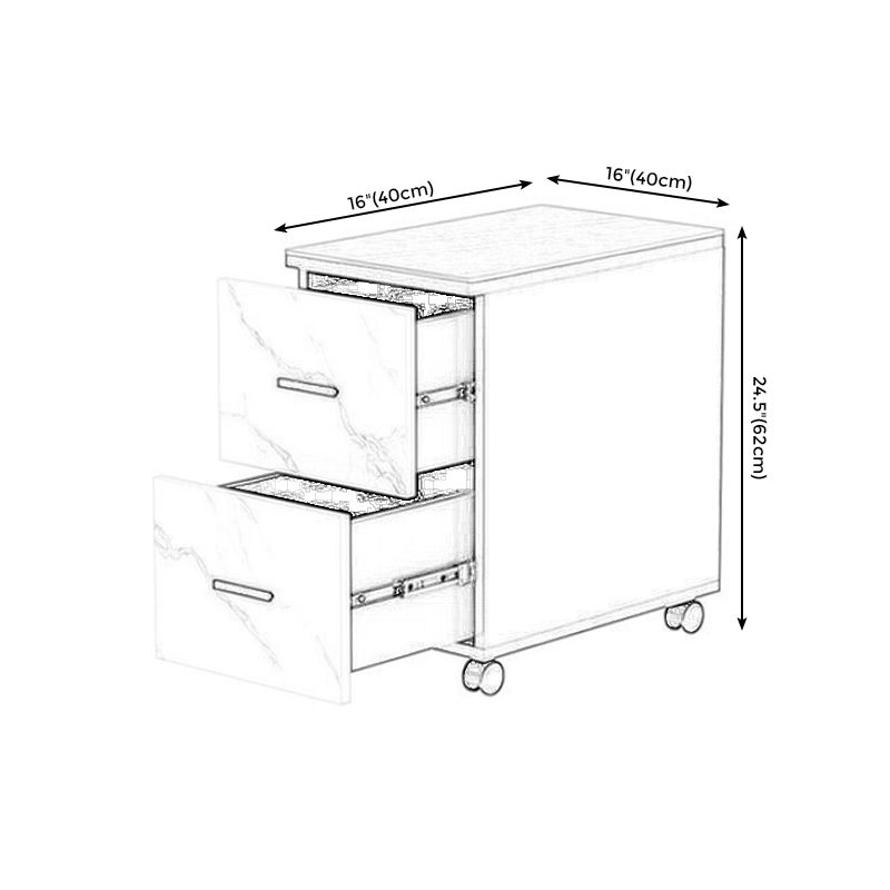 Contemporary 1-Door 2-Drawer Side Table with Casters - 24.4" H Clearhalo 'Coffee & Accent Tables' 'End & Side Tables' 'end_side_tables' 'furn' 'furn_end_side_tables' 'Furniture' 'Living Room Furniture' 1200x1200_241442b6-0e93-4008-8c63-2a60228fd4f2