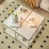 Tavolino da tavolino in metallo in metallo da 15,75 "tavolino da cocktail in stile metà secolo