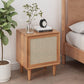 21.65" Tall Solid Wood Bedside Cabinet 1-door Night Table with Legs