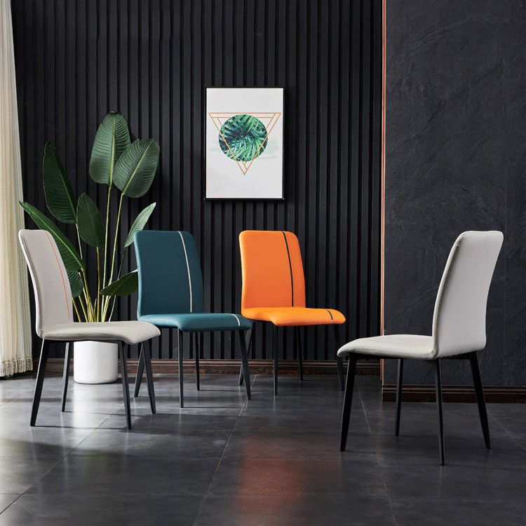 Contemporary Hotel PU Leather Side Chair Matte Finish Parsons Dining Chairs Clearhalo ' kitchen&dining_furn' 'Dining Chairs' 'Dining Tables & Seating' 'dining_chair' 'furn' 'furn_dining_chair' 'Furniture' 'furniture_dining_chair' 'Kitchen & Dining Furniture' 'kitchen' 1200x1200_24158e1d-e7c0-4967-8955-ef8975f62e98