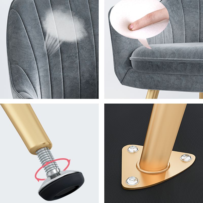 Scandinavian Style Metal Dining Chair Bedroom Solid Back Dining Arm Chairs Clearhalo ' kitchen&dining_furn' 'Dining Chairs' 'Dining Tables & Seating' 'dining_chair' 'furn' 'furn_dining_chair' 'Furniture' 'furniture_dining_chair' 'Kitchen & Dining Furniture' 'kitchen' 1200x1200_24191638-9681-4f51-872a-589f0a046a44