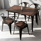 Industrial Style Solid Wood Dining Set with Brown Rectangle Table and 4 Black Legs Base Clearhalo 'Dining Room Sets' 'Dining Tables & Seating' 'dining_room_set' 'furn' 'furn_dining_room_set' 'Furniture' 'furniture_dining_room_set' 'Kitchen & Dining Furniture' 'kitchen&dining_furn' 'kitchen' 1200x1200_241b5c55-be04-4cfe-a97b-a56fc99d5d4d