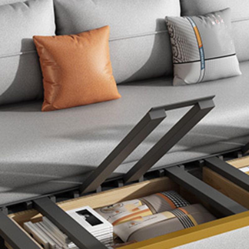 Faux Leather Armless Sofa Bed Glam Styled Gray Upholstered Sleeper Clearhalo 'furn' 'furn_futons' 'Furniture' 'Futons & Daybeds' 'Futons' 'Living Room Furniture' 1200x1200_241d5d8c-d097-4677-91f3-57d284a1dfce