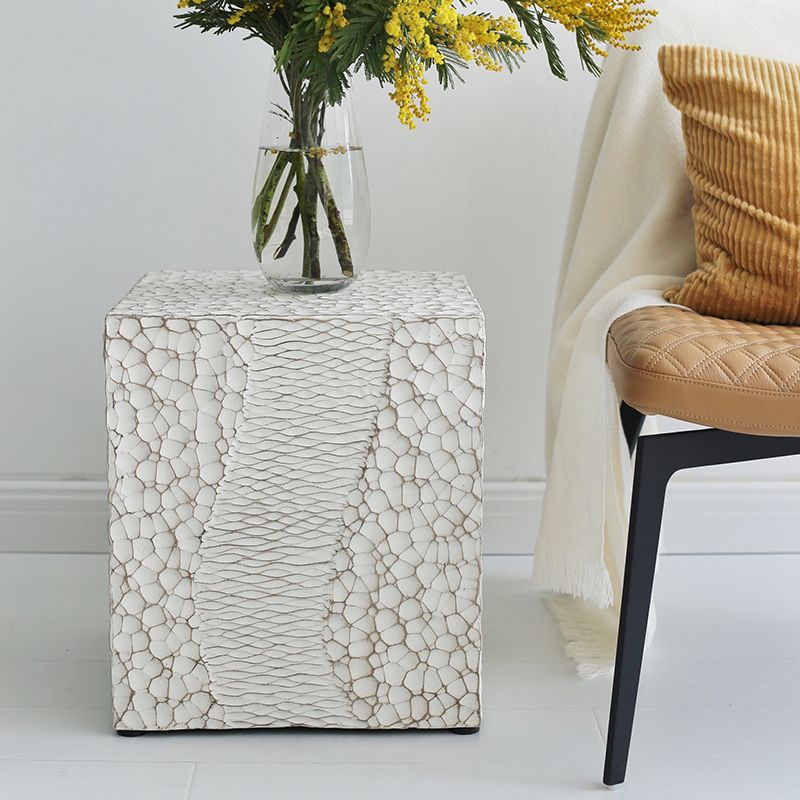 Tavolo da angolo contemporaneo da 14 "tavolino quadrati accento legno laterale