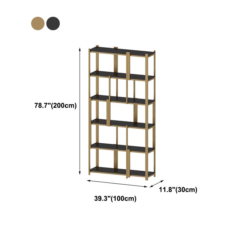 Modern Style Bookcase Gold Frame Metal Open Back Bookshelf for Home Office Clearhalo 'Bookcases' 'furn' 'furn_bookcases' 'Furniture' 'Office Furniture' 1200x1200_241ee3a8-6e05-4e49-bf52-59944e5f5227