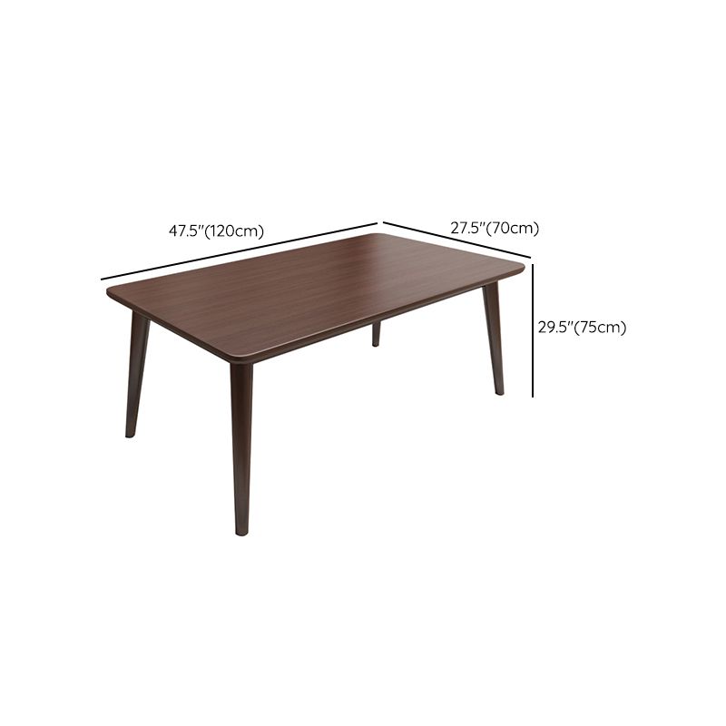 Modern Brown Rubberwood Top Dining Table with 4 Solid Wood Legs Clearhalo 'Dining Tables & Seating' 'Dining Tables' 'dining_table' 'furn' 'furn_dining_table' 'Furniture' 'Kitchen & Dining Furniture' 1200x1200_24202d6a-9c64-4239-977d-846a5a863afc