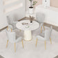 Nordic 1/4/5 Pieces Dining Set Round Stone Dining Table for Dining Room Clearhalo 'Dining Room Sets' 'Dining Tables & Seating' 'dining_room_set' 'furn' 'furn_dining_room_set' 'Furniture' 'Kitchen & Dining Furniture' 1200x1200_2420633b-2939-4c5d-8a63-2a8b0ff13400