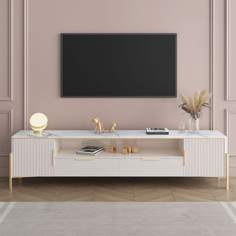 Glam Stone Stand Console Drawers Included Media Console with Legs Clearhalo 'furn' 'furn_tv_stands_entertainment_centers' 'Furniture' 'Living Room Furniture' 'TV Stands & Entertainment Centers' 'TV Stands & Media Storage Furniture' 'tv_stands_entertainment_centers' 1200x1200_2420a02f-3ef3-4aec-8920-daa34273775d