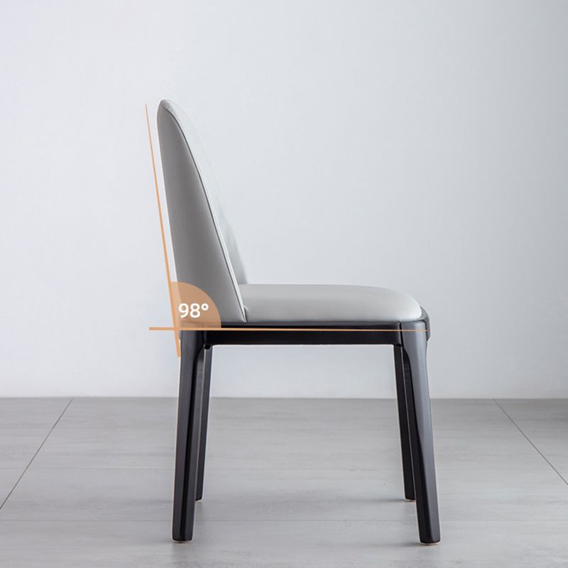 Glam Leather Solid Back Dining Side Chair Home Side Chair in Black Clearhalo 'Dining Chairs' 'Dining Tables & Seating' 'dining_chair' 'furn' 'furn_dining_chair' 'Furniture' 'furniture_dining_chair' 'Kitchen & Dining Furniture' 1200x1200_2420f3bb-d2fe-4675-9034-3316d6cc0285