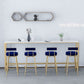Rectangle Sintered Stone Bar Table Trestle Base Dining Table for Kitchen Living Room