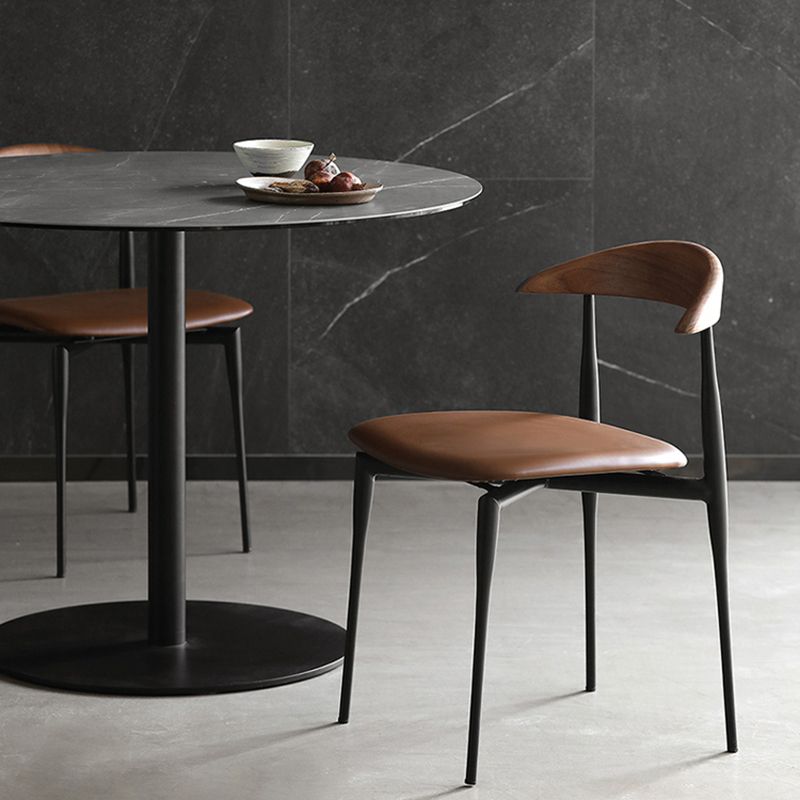 Modern Style Faux Leather Chair Open Back Stackable Dining Chair Clearhalo 'Dining Chairs' 'Dining Tables & Seating' 'dining_chair' 'furn' 'furn_dining_chair' 'Furniture' 'furniture_dining_chair' 'Kitchen & Dining Furniture' 1200x1200_2422fcb1-71e4-4146-9dda-ace6abb2b26c