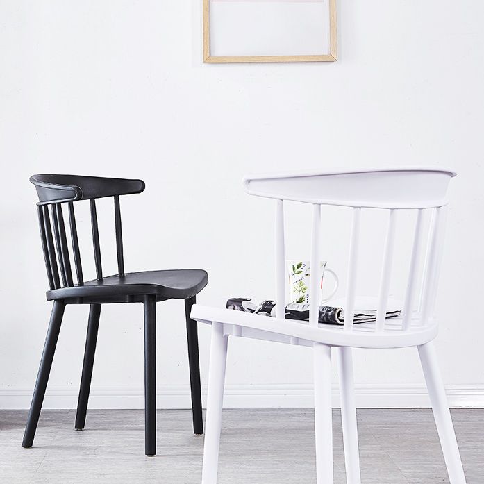Plastic Scandinavian Side Chair Windsor Back Indoor-Outdoor Chair Clearhalo 'Dining Chairs' 'Dining Tables & Seating' 'dining_chair' 'furn' 'furn_dining_chair' 'Furniture' 'furniture_dining_chair' 'Kitchen & Dining Furniture' 1200x1200_242836f0-6dcb-4bbe-9c6a-1024dc1f8588