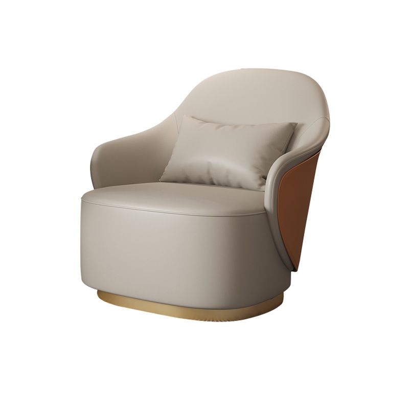 Chaise de bras encastrée 25,59 "bras en faux cuir de largeur inclus chaise avec oreiller en arrière