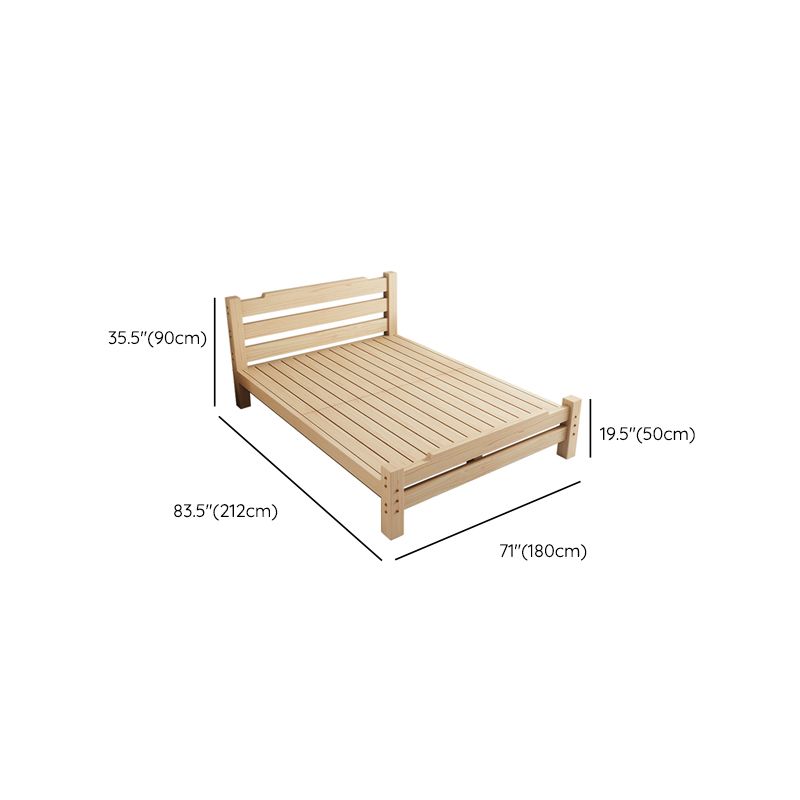 Letto in legno di pino in letto scandinavo a brone chiaro con testiera
