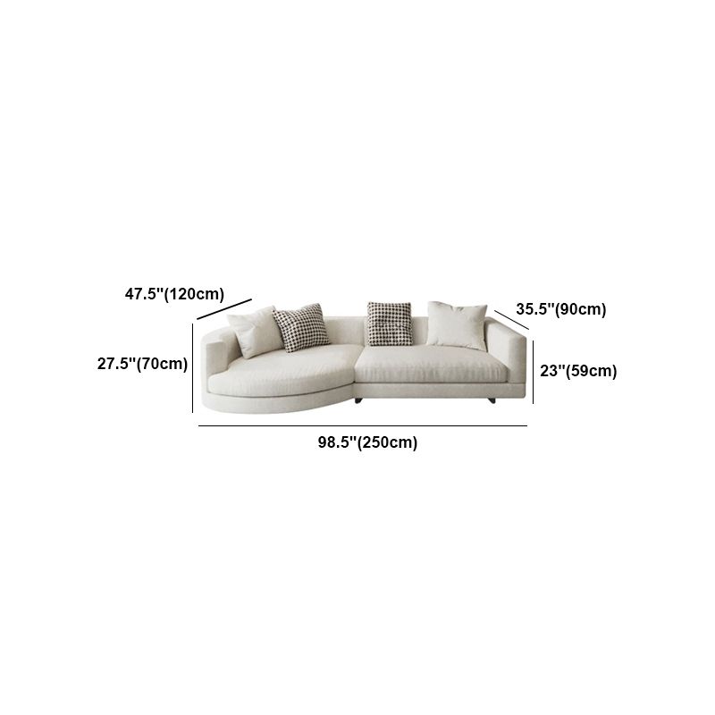 Flannelette Sectional Square Arroest Látex/Sofá blanco relleno de tapicería