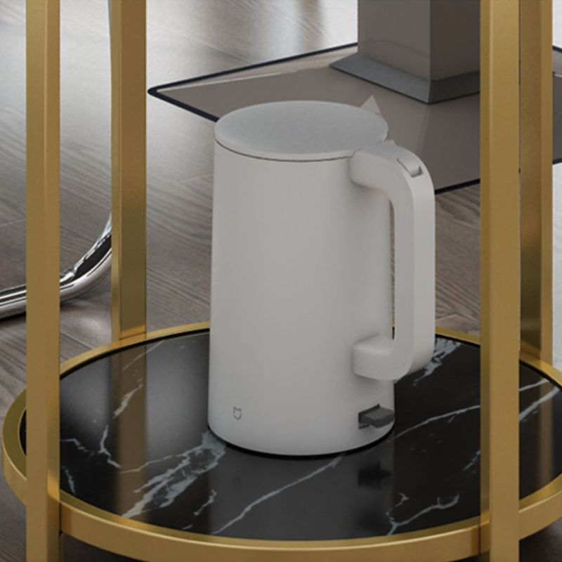 Glam Metal Storage End Table Double Tier Side Table for Living Room