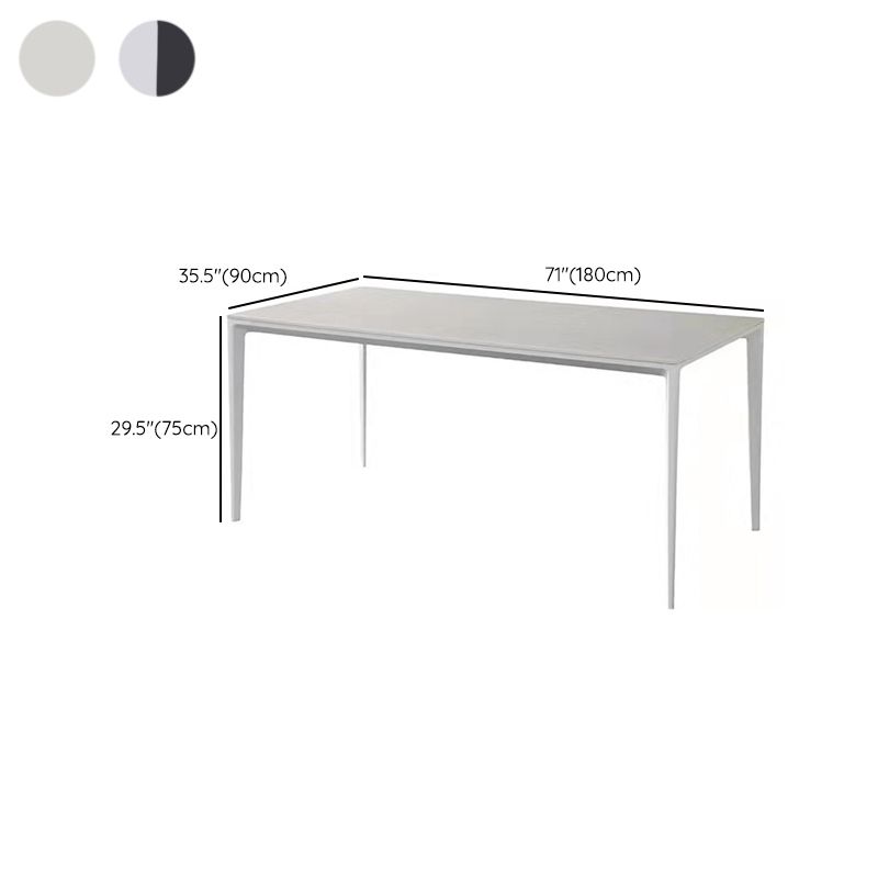 Contemporary 1/2/3/5 Pieces Dining Chairs Set Rectangle Stone Furniture in White