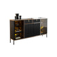 Sideboard Steintüren im Glam -Stil Seitenbrett mit Schränken und Schubladen