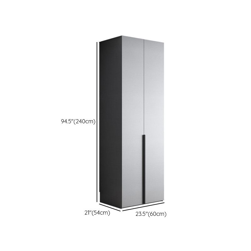 Armadio in legno ingegnerizzato Armadio moderno in stile morbido armadio a porte chiuse in grigio