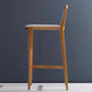 Modern Low Back Solid Wood Counter Height Stools with Footrest