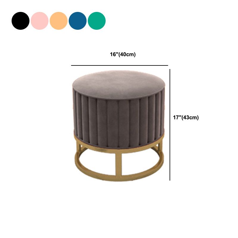 Glam Pouf Ottoman Velvet Upholstered Tear Resistant Round Ottoman with Chair Legs Clearhalo 'furn' 'furn_ottomans_poufs' 'Furniture' 'Living Room Furniture' 'Ottomans & Poufs' 'ottomans_poufs' 1200x1200_242cd27e-8e1d-43a9-9a47-47f94de23a4b