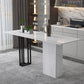 Industrial Black Steel Bar Dining Table White Stone Top Rectangle Indoor Bistro Table Clearhalo 'Bar Furniture' 'Bar Tables' 'bar_tables' 'furn' 'furn_bar_tables' 'Furniture' 'furniture_bar_tables' 'Kitchen & Dining Furniture' 1200x1200_242d4938-441b-4517-9d8a-3f6a13b20d5a