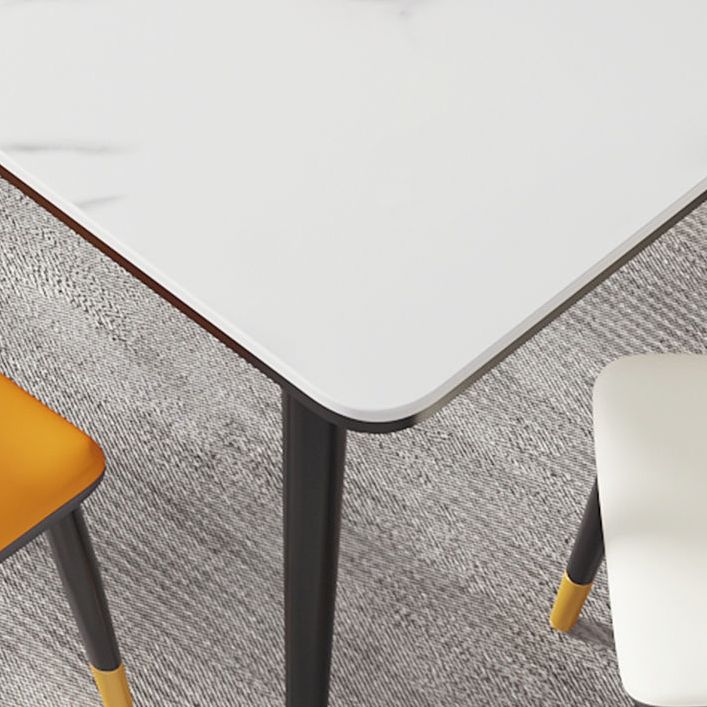 Rectangular Sintered Stone Dining Table Modern 4 Legs Furniture in Matte Finish Clearhalo 'Dining Tables & Seating' 'Dining Tables' 'dining_table' 'furn' 'furn_dining_table' 'Furniture' 'Kitchen & Dining Furniture' 1200x1200_242fd9b7-529b-4daf-9187-a06503627a3a