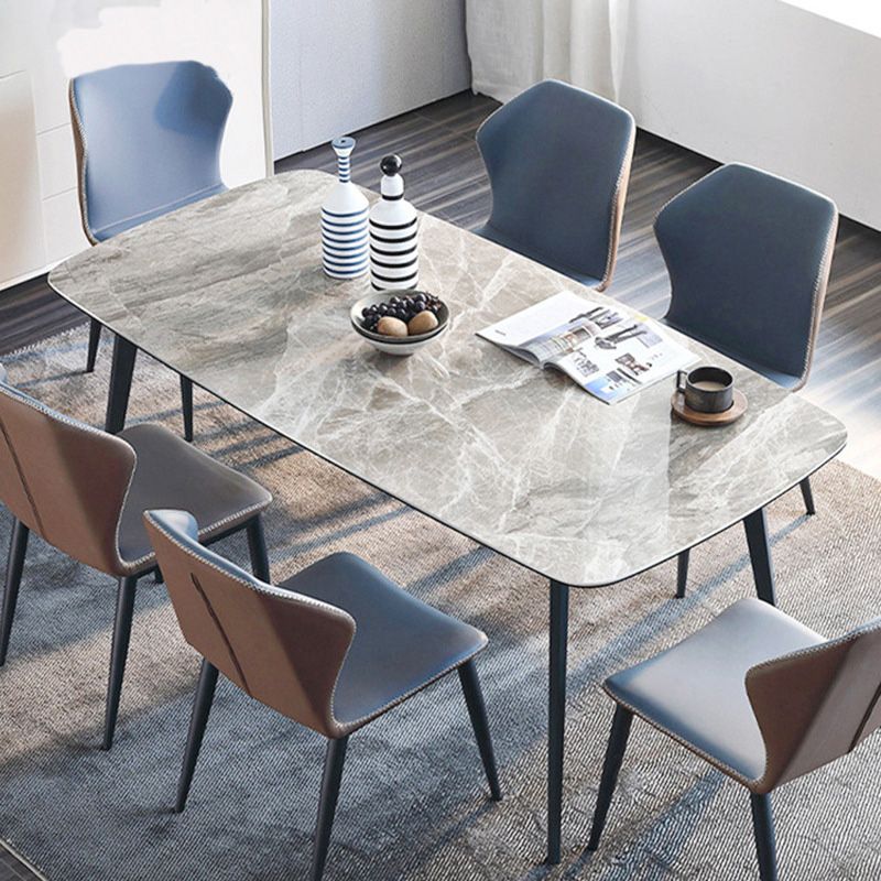 Simplicity Style Furniture Rectangle Stone Dining Room Table for Dining Room Clearhalo 'Dining Tables & Seating' 'Dining Tables' 'dining_table' 'furn' 'furn_dining_table' 'Furniture' 'Kitchen & Dining Furniture' 1200x1200_243047fd-1a09-4482-b9f6-94291418a789