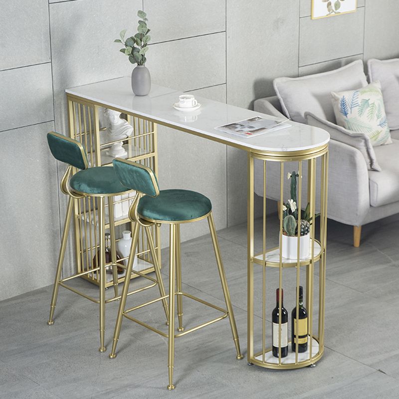 Faux Marble Bistro Bar Table Modern Gold Base Bar Table for Home Clearhalo 'Bar Furniture' 'Bar Tables' 'bar_tables' 'furn' 'furn_bar_tables' 'Furniture' 'Kitchen & Dining Furniture' 1200x1200_2430bb98-dece-4c1f-95aa-6e7bd337f798